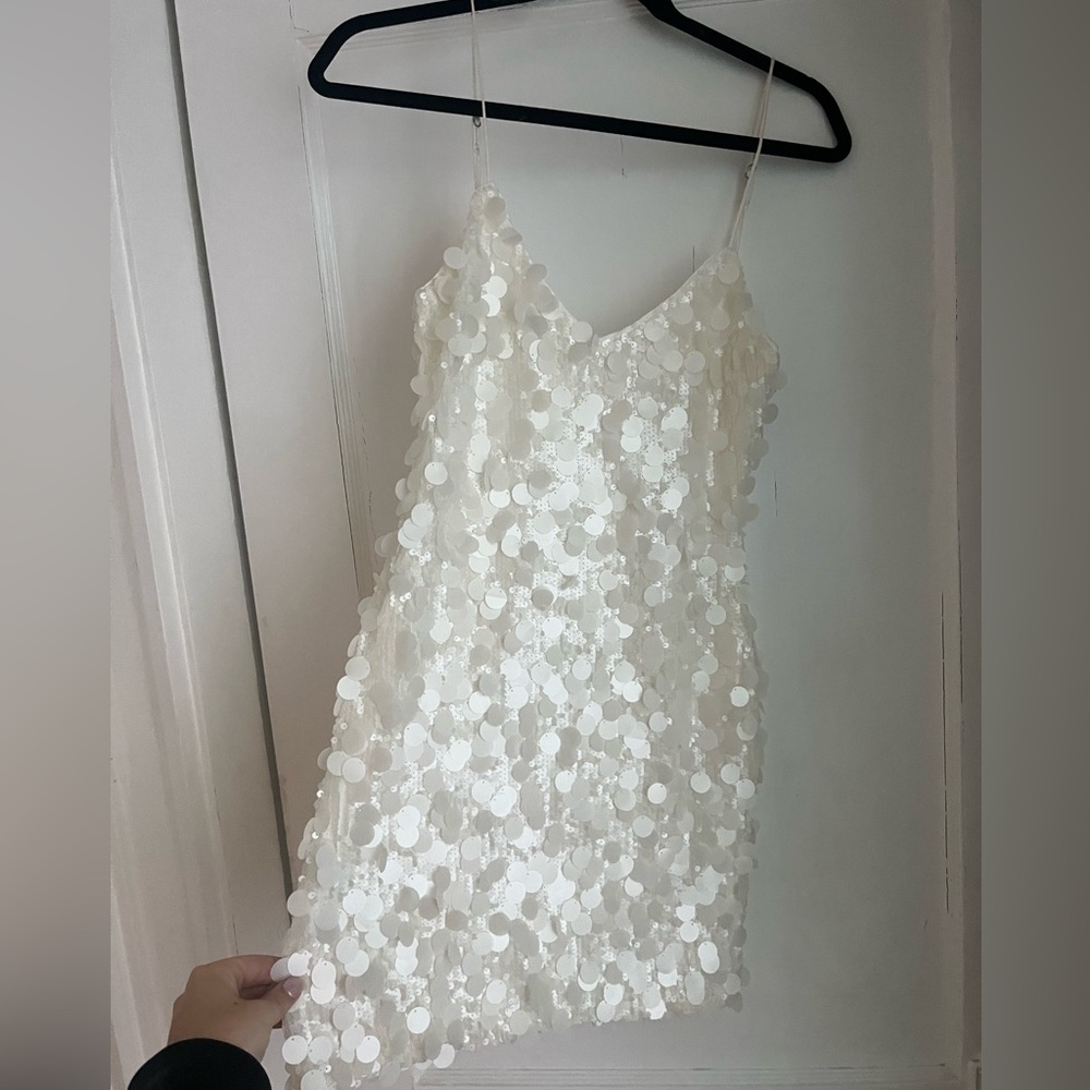 Meshki Ivory Romilly Sequin Mini